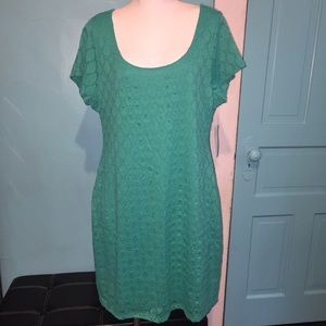 Isaac Mizrahi NEW w/Tags Lace Stretch Sheath Dress Scoop Neck Short Sleeve XXL